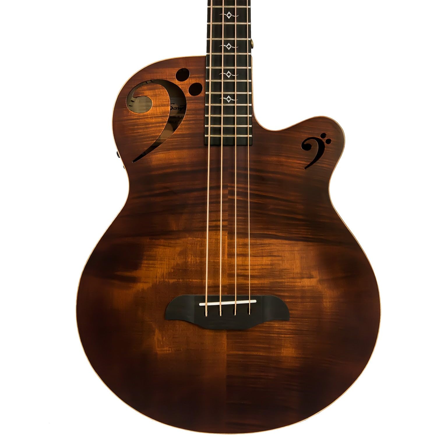 Sawtooth ST-AB24EC-FMSV 4 String Rudy Sarzo Signature Acoustic-Electric Bass Gui