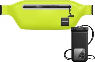 DRENCH 100% Waterproof Waist Pack Neon Yellow | Caribana & Caribbean Carnival Bag for Jouvert, Festivals, EDM Raves, Pool Parties, Travel & High Visibility Outdoor Use | Waterproof Phone Pouch Dry Bag