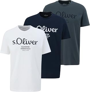 s.Oliver 2156922 Men's T-Shirt with Printed Logo (Pack of 1)