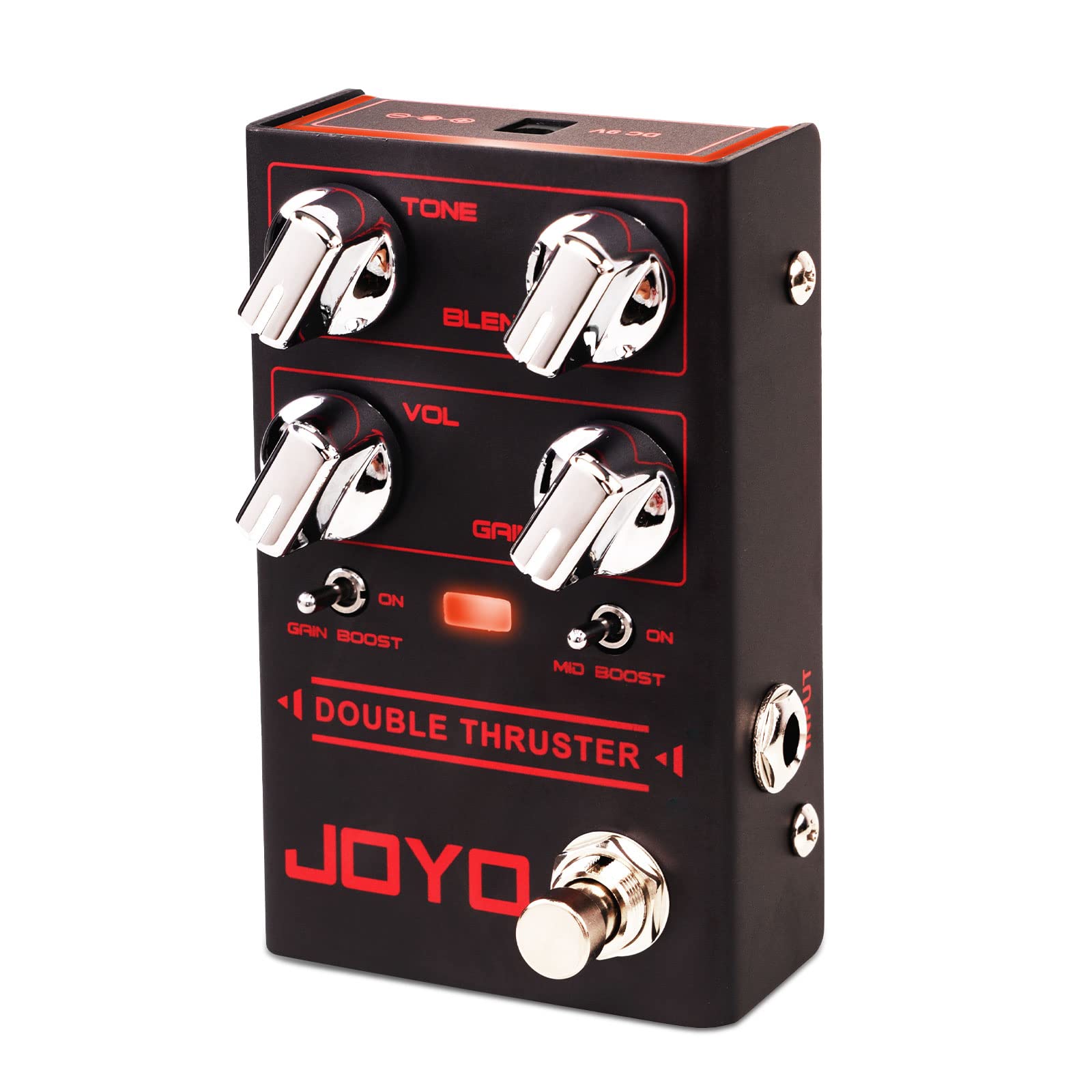 JOYO Bass Overdrive Guitar Pedal, Blend Control with Mid & Gain Boost Switches, 