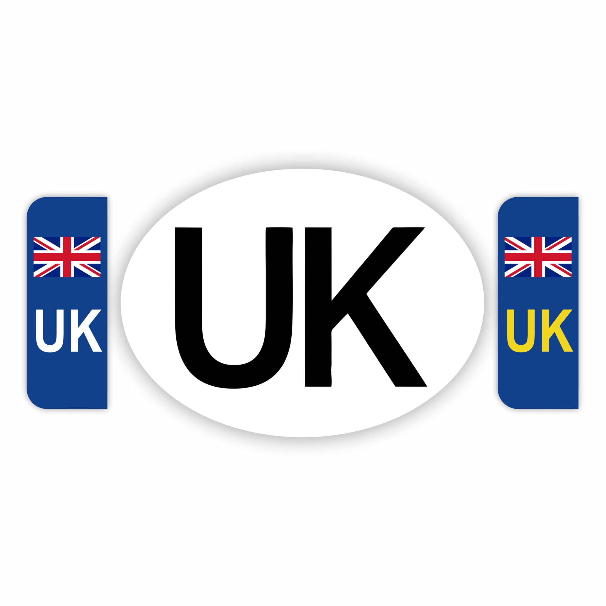 INKati UK Car Stickers 3-Pack Official Size - Incl UK Number Plate Stickers/UK S