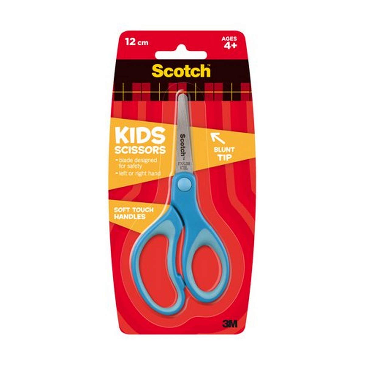 Scotch Kids Scissors, 1 Pair, Blunt, Stainless Steel, Soft Grip, Blue, 5"
