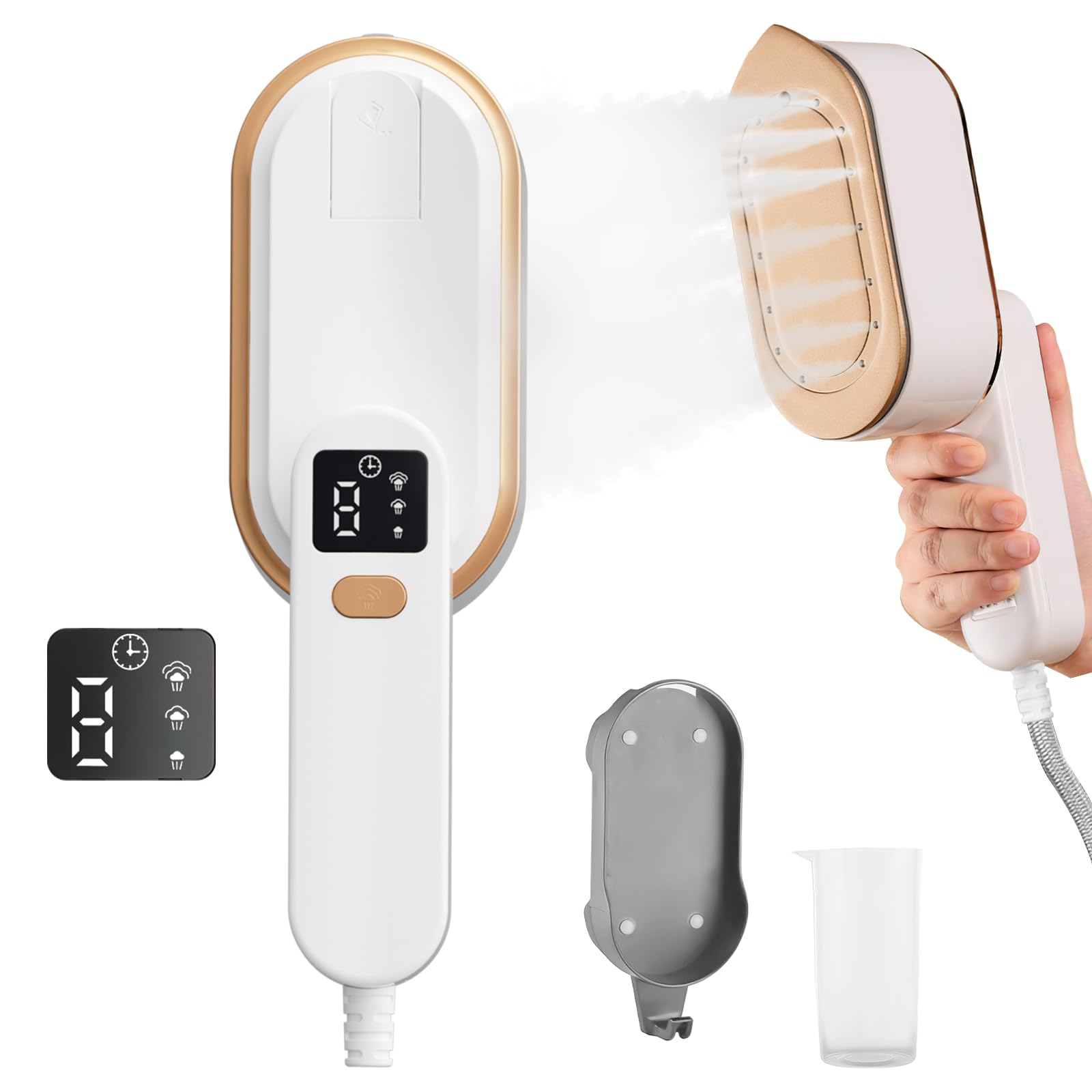Steam Iron Travel Steamer with LCD Screen, 10S Fast Heat-up 2000W Steamer Clothi