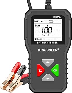 KINGBOLEN BM550 6V 12V 24V Car Battery Tester，Auto Battery Analyzer | 100-2000 CCA BM550 Battery Tester, Accurate Digital Automotive Alternator Tester for Cars Trucks SUV ATV Boats Motorcycles