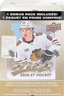 2026 2027 Upper Deck MVP Hockey Series Unopened Blaster Box of Packs with Chance for Rookies Plus #1 Draft Picks Cards and Blaster Exclusive Gold Scripts