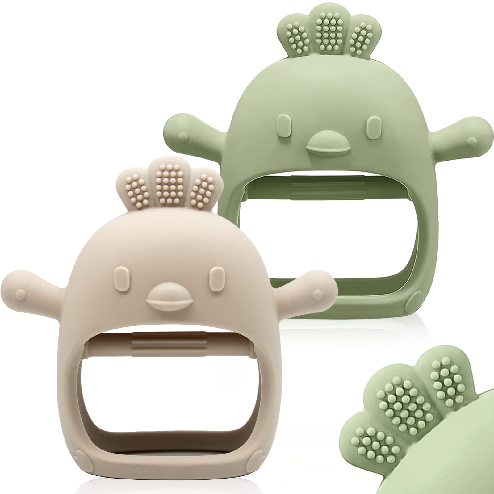 ChooKaChoo 2 Pack Baby Teething Toy Silicone Teething Mitten for Babies Over 3 M