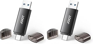 JOIOT USB Flash Drive 32GB Dual-Interface USB-A&USB-C 3.0 Memory Stick USB C Thumb Drive,Phone External Data Storage Compatible with Android,Phone and PC,Black (Pack of 2)