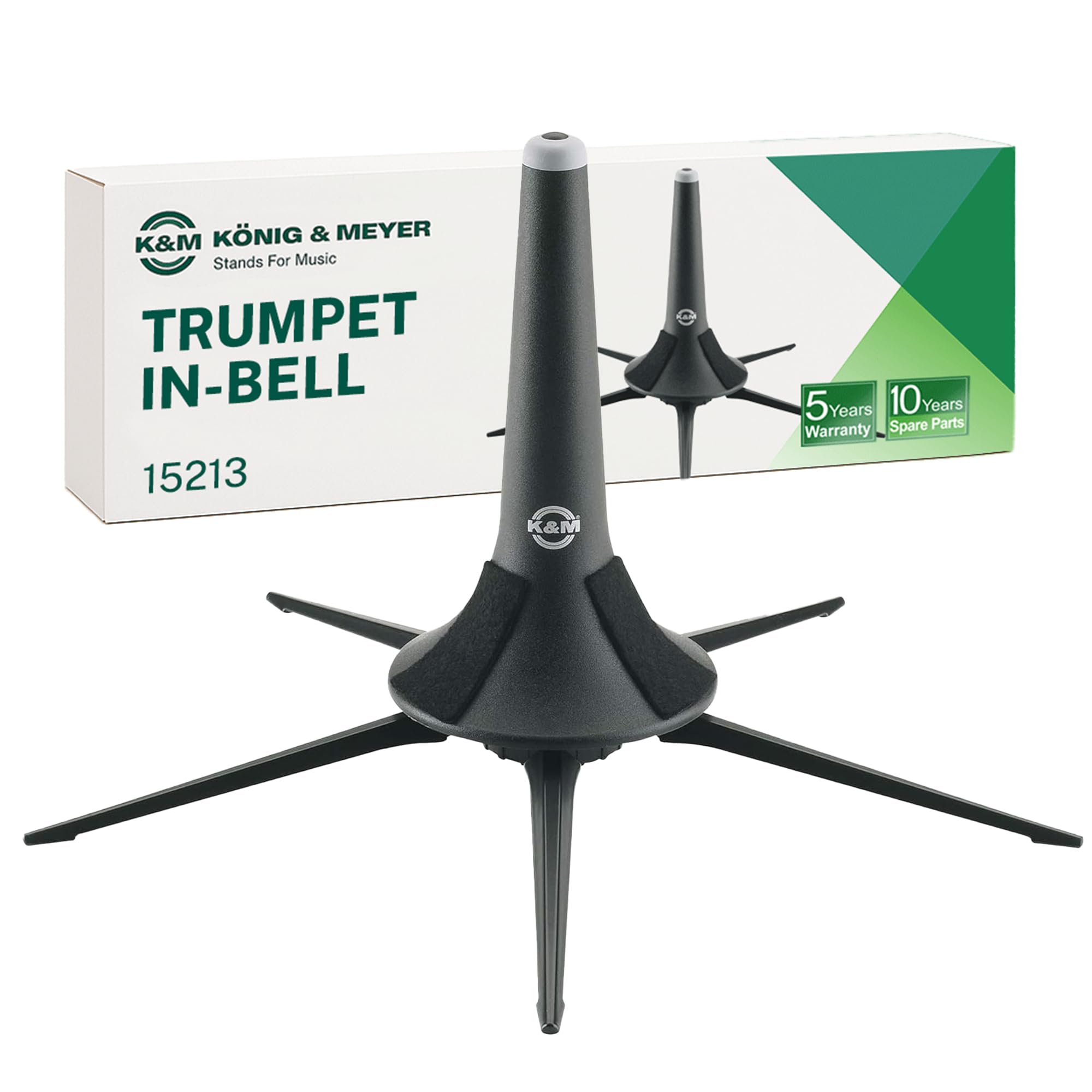 K&M König & Meyer 15213.077.55 German Made In-Bell Trumpet Stand - Black | The F
