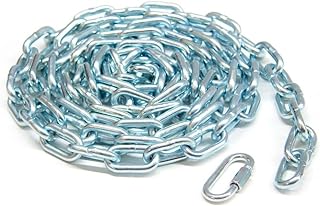 KingChain 3/16-inch x 15 ft. Zinc-Plated Proof Tested Coil Chain, 800 lb. Safe Working Load, General Purpose Chain, 698351