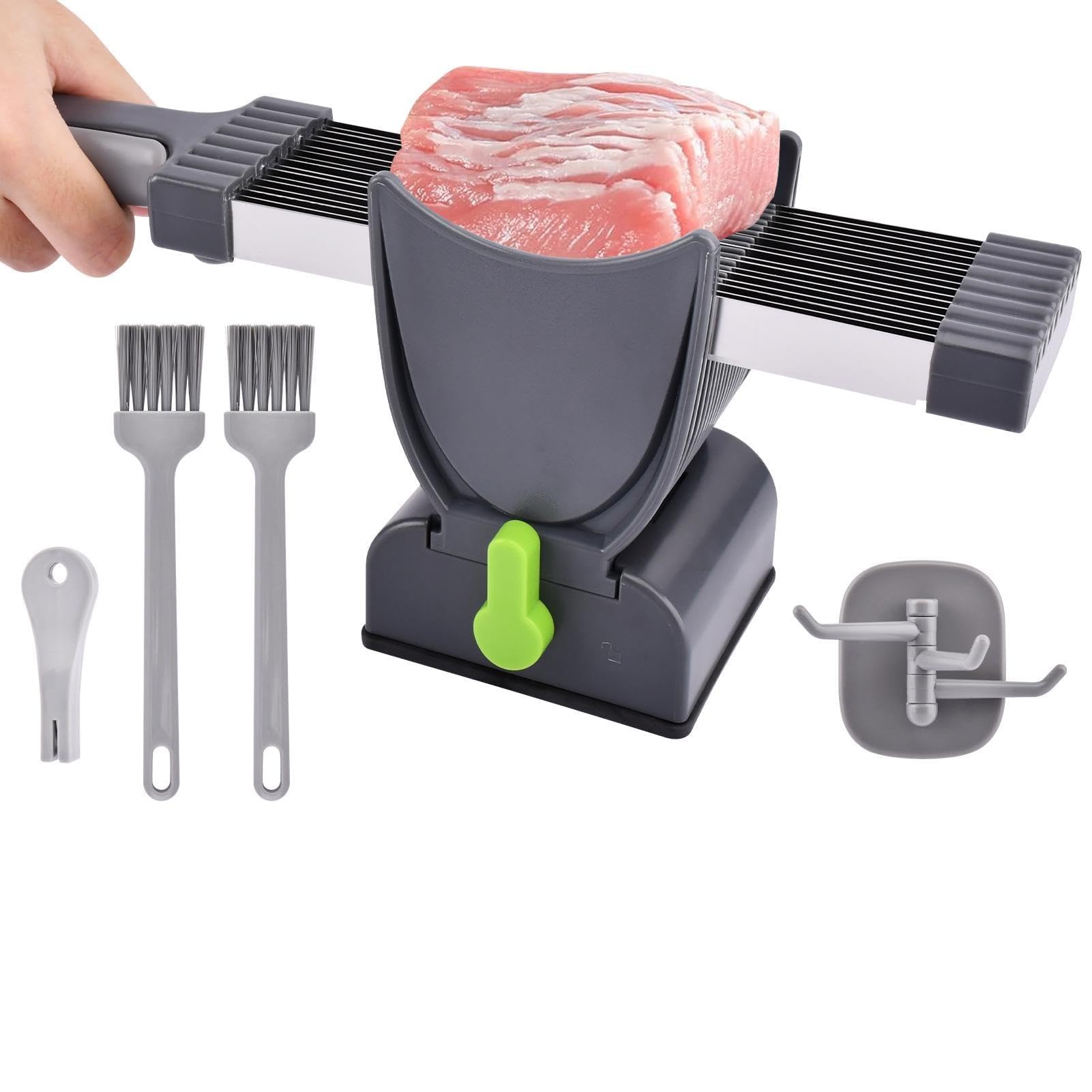 17-in-1 Fresh Meat Slicer, Stainless Steel Adjustable Thickness 2mm/4mm | Meat C