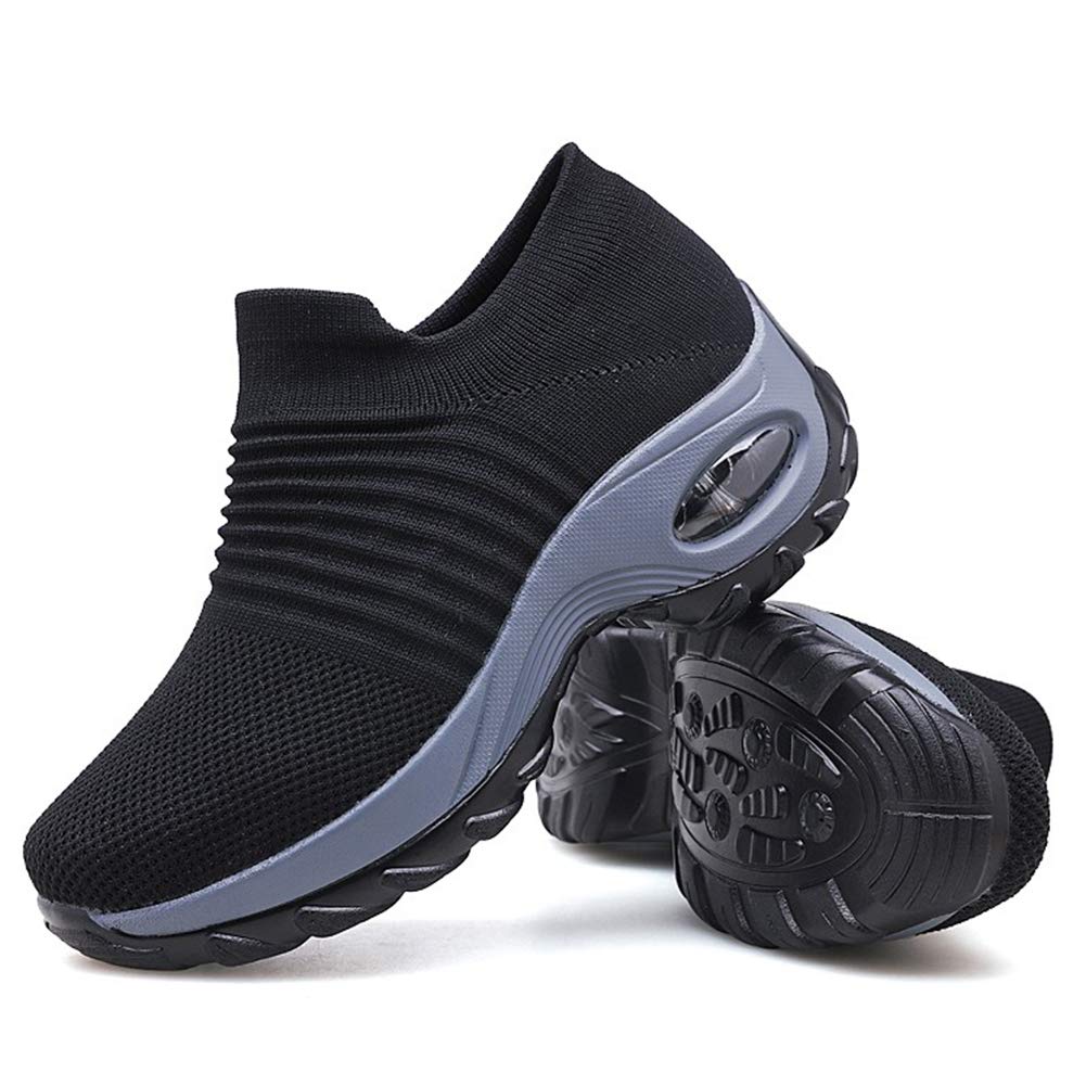 Women's Running Shoes Socks Sneakers - Mesh Slip On Air Cushion Lady Girls Moder