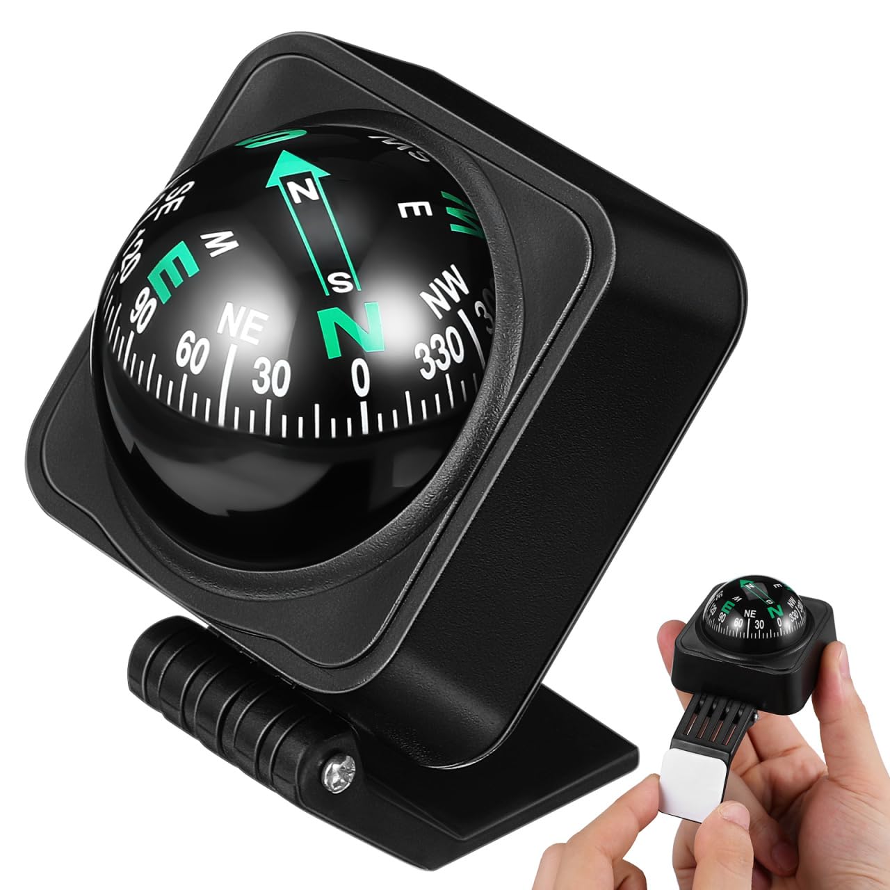SOLUSTRE Car Dashboard Compass Ball Portable Auto Compass for Accurate Navigatio