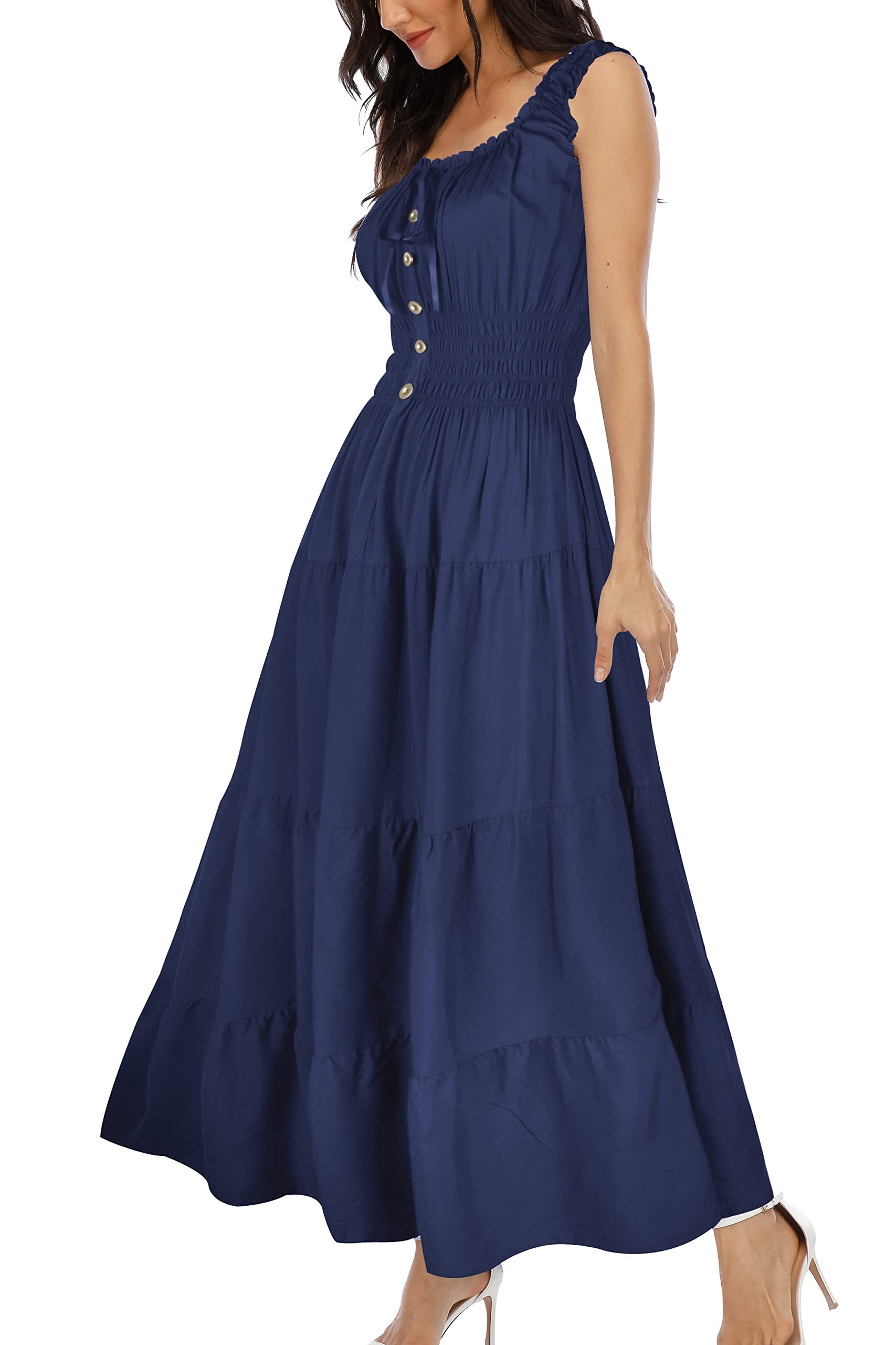 Women's 2026 Summer Boho Floral Print Tiered Casual Flowy Long Maxi Dress