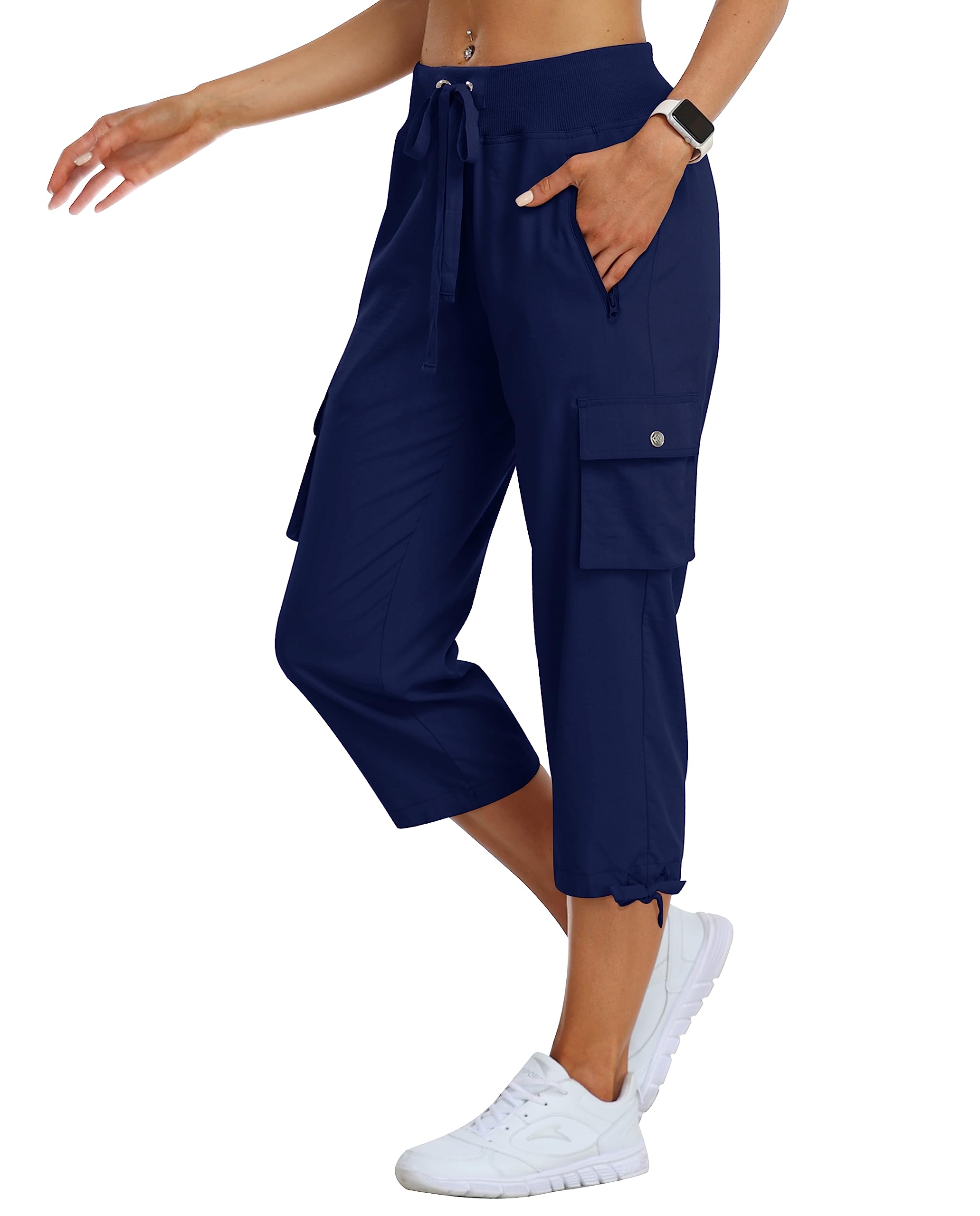 MoFiz Women's Cargo Trousers Capri Trousers Summer 3/4 Lightweight Outdoor Hikin