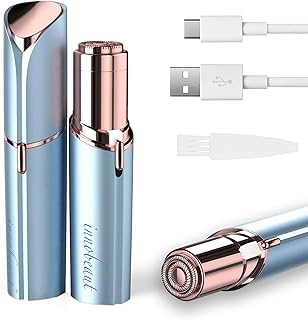 innobeaut Painless Electric Facial Hair Remover for Women, USB Rechargeable | LED reveals fine hairs, Portable face shaver for upper/lip/chin/peach fuzz, Facial hair removal for women,Blue Device only