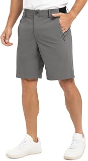 TBMPOY Pantaloncini da golf da uomo da 22,9 cm, ad asciugatura rapida, pantaloncini casual corti corti corti piatti frontali elasticizzati leggeri per lavoro, viaggi d'affari