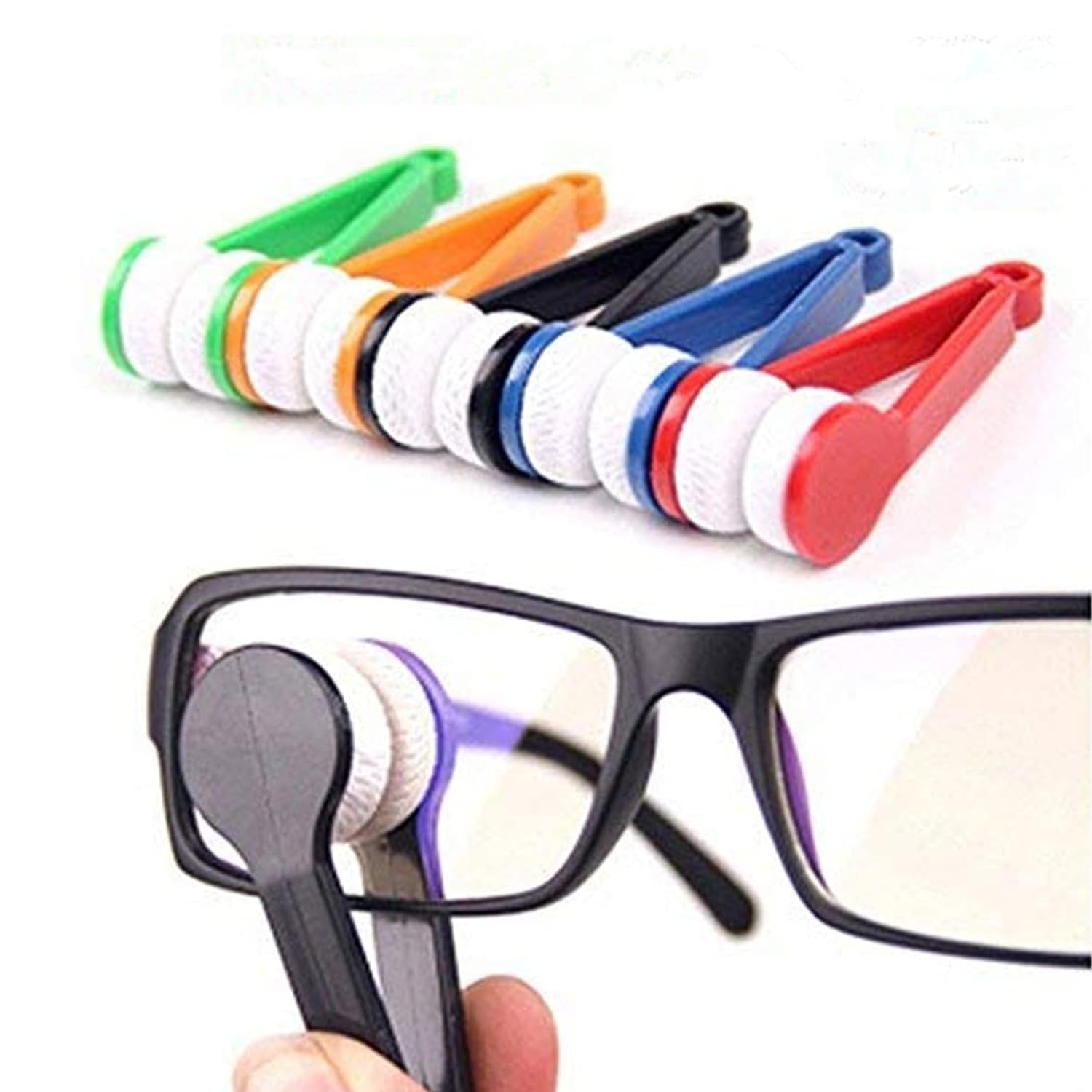 5 Pcs Creative Portable Microfiber Cleaning Clips for Sunglasses, Reading Glasse