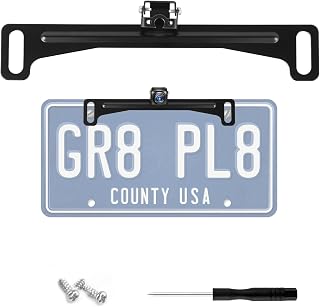 Car License Plate Camera Mount Kit,Adjustable Car Backup Cameras License Plate Mount for Securing Camera,Non-drilled Cars Backup Cameras Mounts with Screwdriver/Screws/Small Bracket
