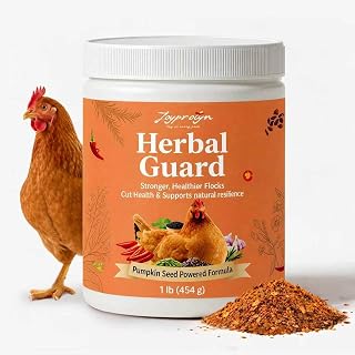 Joyprotyn 1 lb Chicken Dewormer Powder Chili Mix | Flock Care & Armor Support, Natural Poultry Supplement, Chili Pepper & Herb, For Laying Hens & Duck