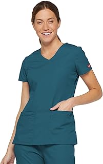 Dickies EDS Signature V-Neck Top with Multiple Patch Pockets EDS Signature Women's V-Neck Top with Multiple Patch Pockets (Pack of 1)