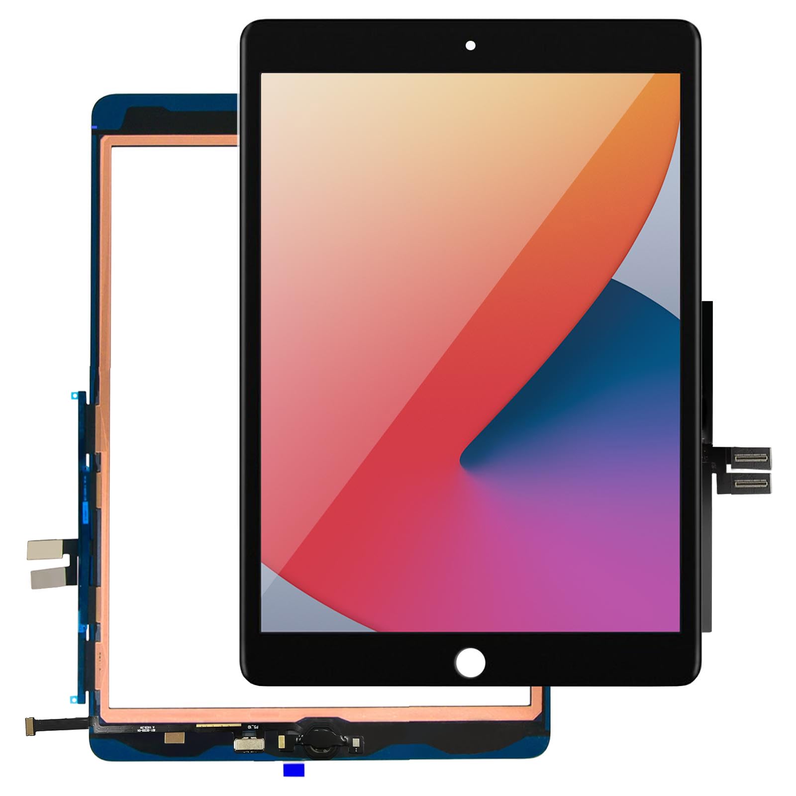 LMQ for iPad 7th 8th Gen Screen Replacement Digitizer 10.2" Black | A2197,A2198,