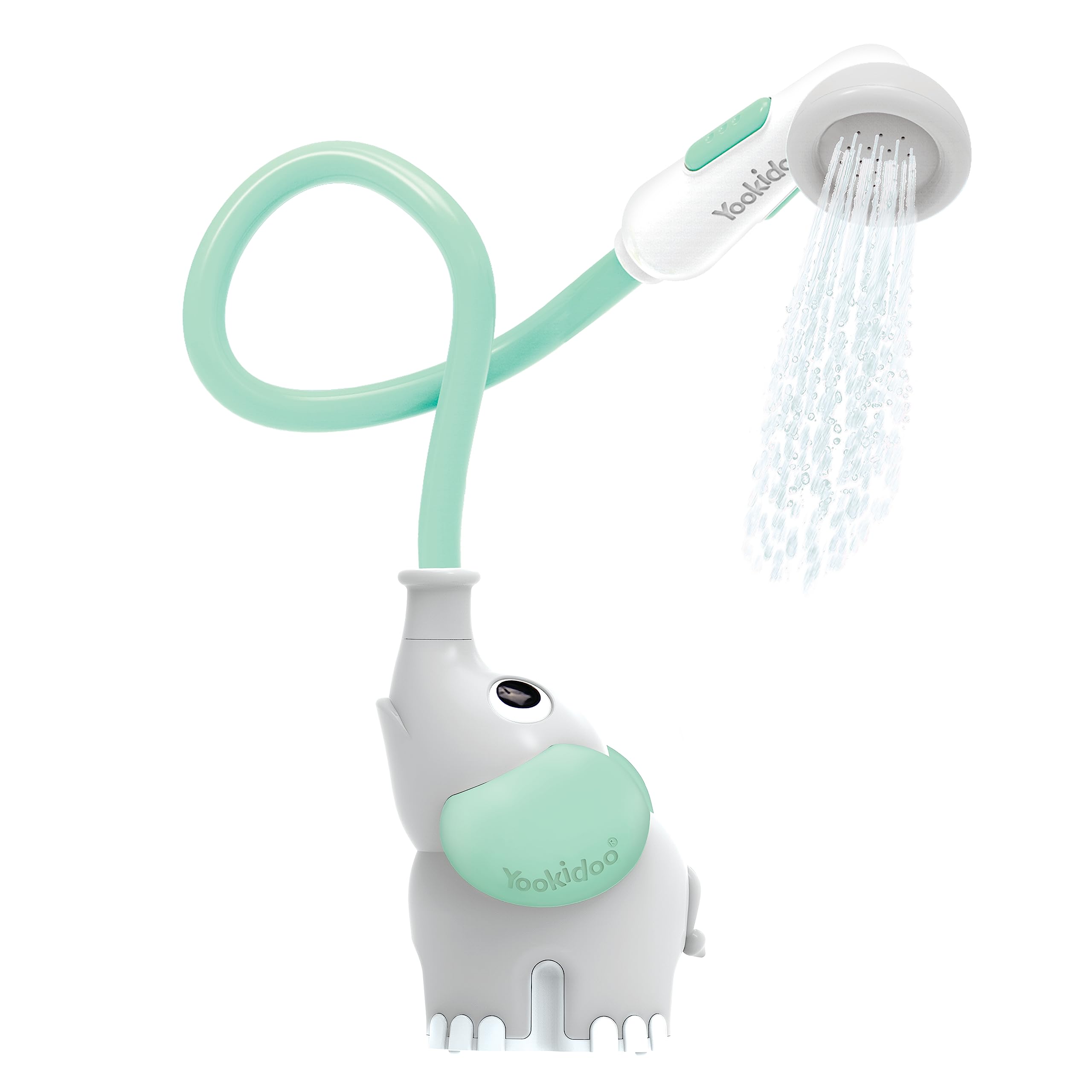 Yookidoo Baby Bath Shower Head - Elephant Water Pump and Trunk Spout Sprayer - O