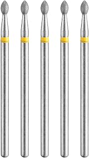 HARFINGTON 5pcs 325-400 Grits Diamond Grinding Bit 2.3mm Oval Head 2.35mm Shank 4mm Length Stone Sanding Drill Bits Rotary Tool for Ceramic Glass Nails Grinding Polishing