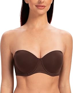 MELENECA - Women's Silicone Push Up Plus Size Strapless Bra