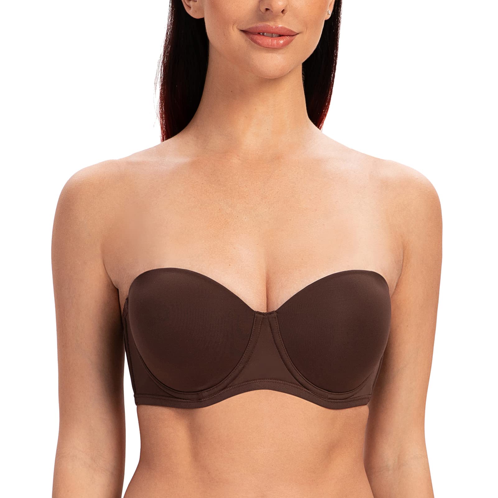 MELENECA - Women's Silicone Push Up Plus Size Strapless Bra