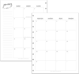 BetterNote DATED MONTHLY Calendar Inserts 9-Disc Planner MEDIUM 9WH2027 | January-December 2027, Whimsy, 118GSM Paper, Refills Fit Disc-bound like Happy Planner, Cloth & Paper, Arc, TUL, Made in USA