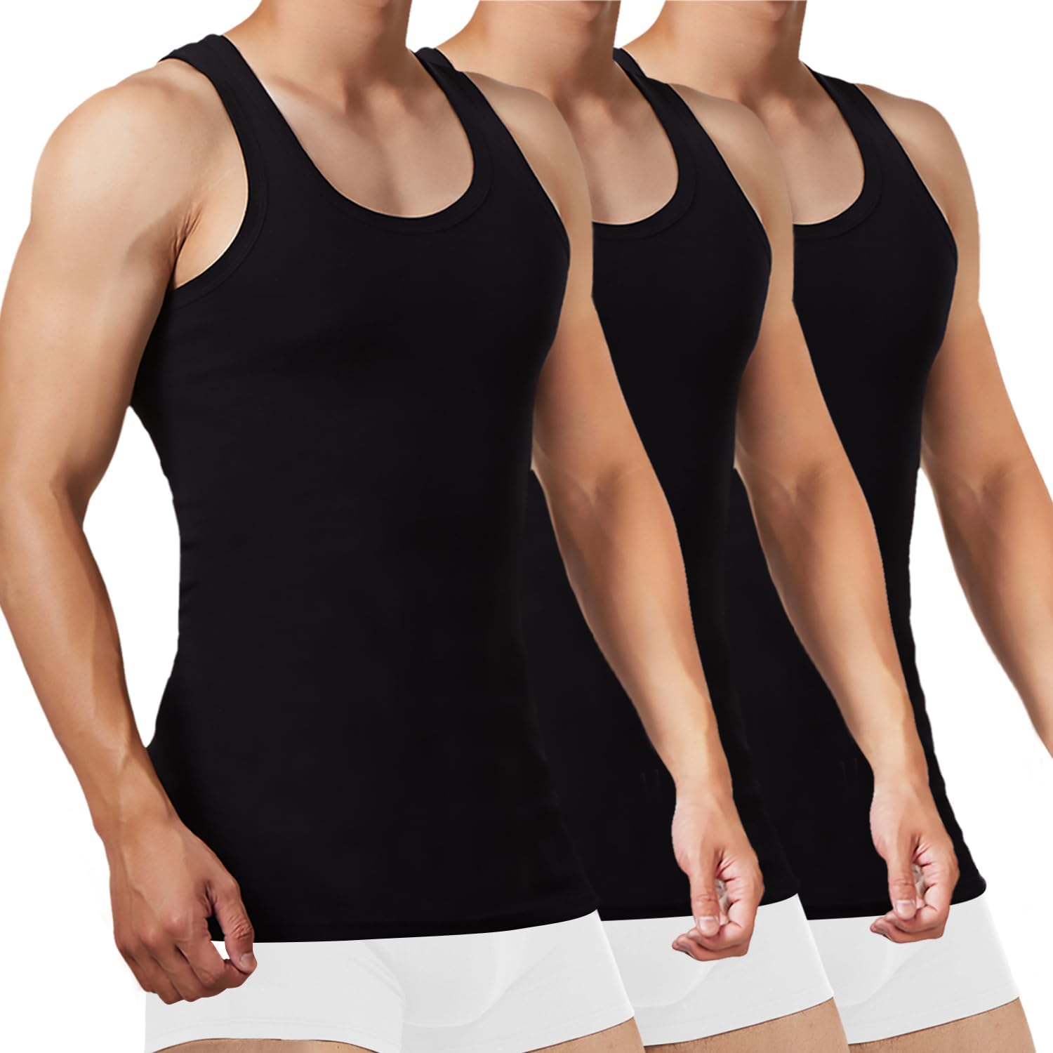 FALARY Men's Tank Top 3/5 Pack 100% Cotton Tank Top