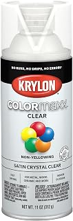 Krylon K05562007 COLORmaxx Acrylic Clear Finish for Indoor/Outdoor Use, Satin Crystal Clear
