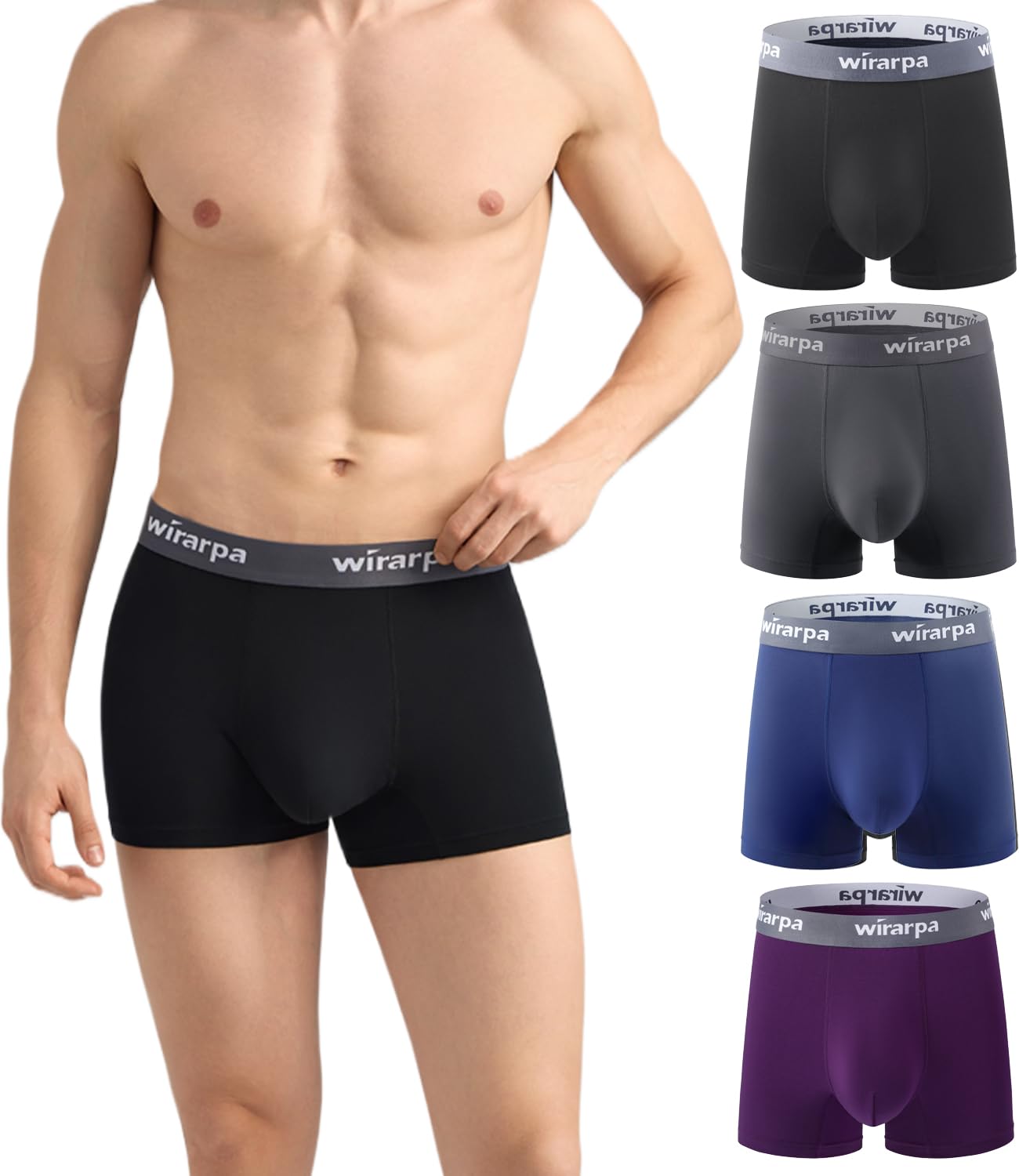 wirarpa Men's Underwear Trunks Micro Modal Boxer Shorts Soft Comfortable Underpa