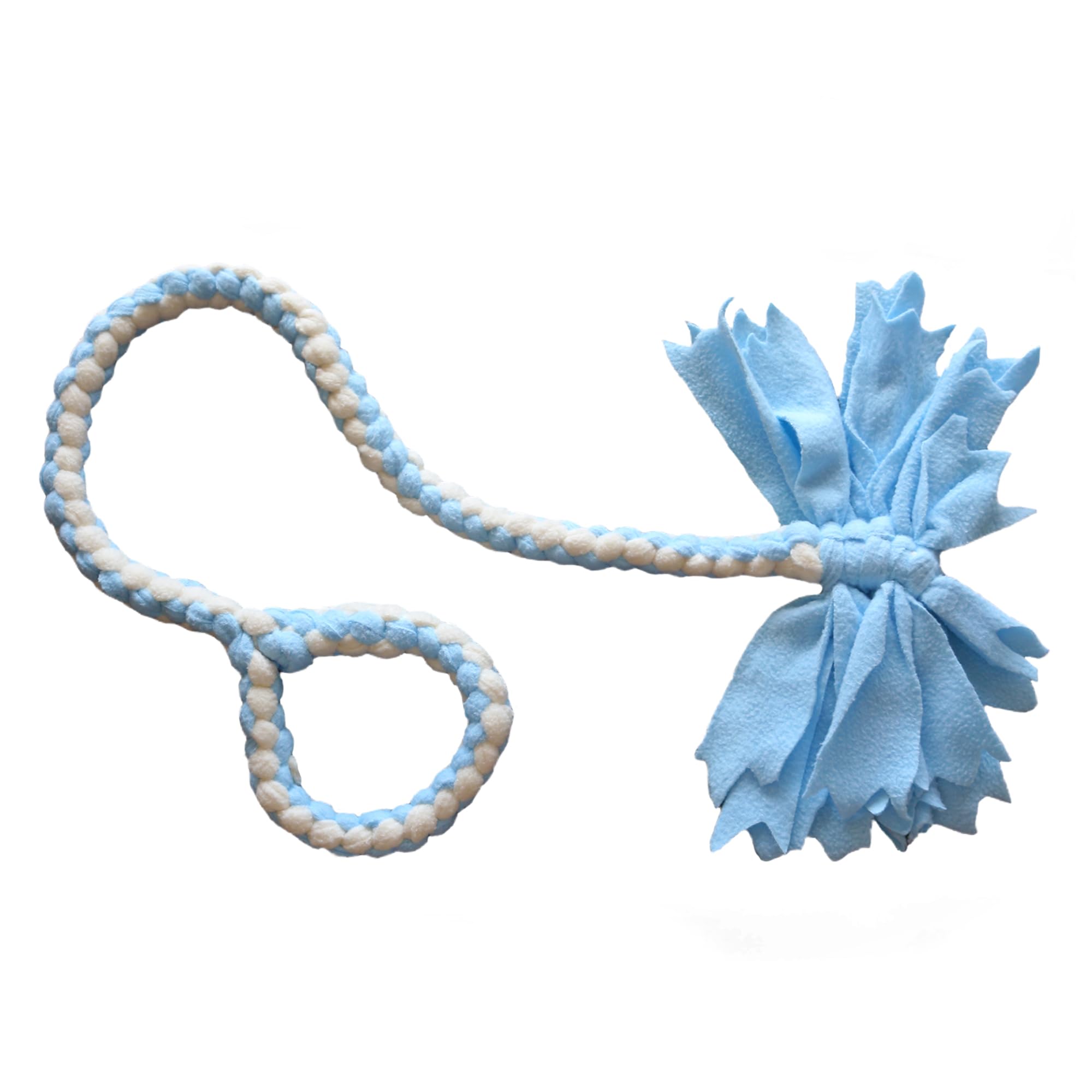 Baba&Nana Braided Fleece Dog Tug Toy, Interactive Dog Tug of War Rope, Blue | So