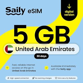 Saily, eSIM Data Plan for the UAE, 5GB/30 Days, Security Features, Digital Code