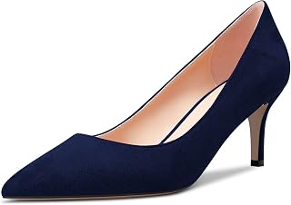 Castamere Women's Needle Medium Kitten Heel 6.5 CM Heels Pointed Toe Pumps Slip-on Classic Cute Office Shoes