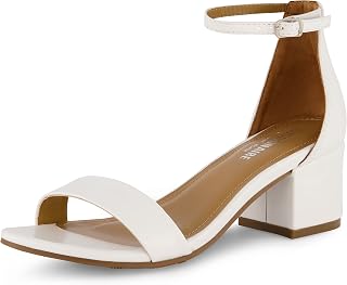 CUSHIONAIRE Women's Alba one Band mid Block Heel Sandal +Memory Foam Insole