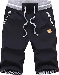 JustSun Men's Chino Shorts, Cotton, Summer, with Drawstring