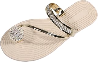Ulalaza Women's Slippers Flat Open Toe Slides Platform Wedge Sandals Thong Sandals Non-Slip Summer Shoes Toe Post Beach Sandals Casual Sandal Comfy House Slippers Walking Flip Flops