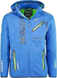 Geographical Norway Royaute Men - Men's Waterproof Softshell Hooded Jacket - Comfortable Outdoor Jacket Tactical Windbreaker - Hiking Skiing Autumn Winter Spring