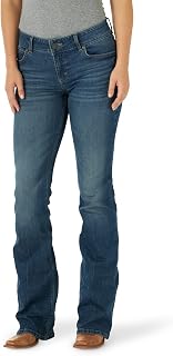 Wrangler Women's Western Plus Size Mid Rise Stretch Boot Cut Jean