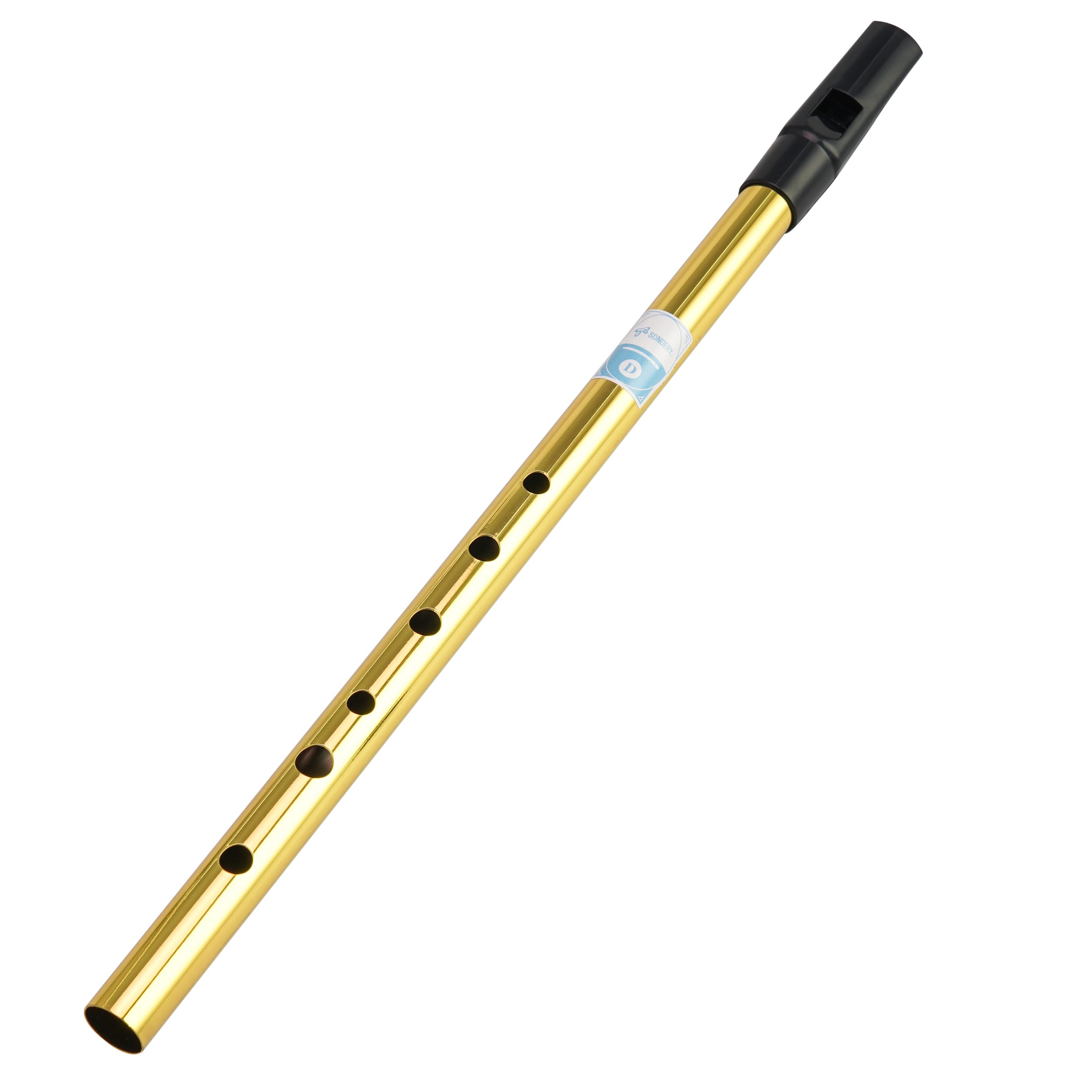 Sondery Irish Tin Penny Whistle Key of D Bright Brass Tone | Made from Brass, Cr