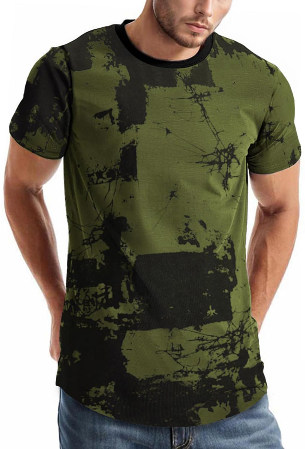 Velinsak Mens T-Shirts Graphic Short Sleeve T Shirts Hip Hop Casual Cool Cotton 