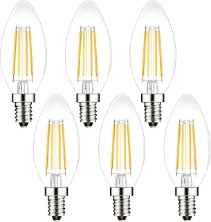 E14 Led Light Bulb,Equivalent 40W (4W LED), Warm White 2700K,Pack of 6 | 90% energy savings,No Flicker,Non-dimmable,Small Edison Screw,E14 Candle Bulb