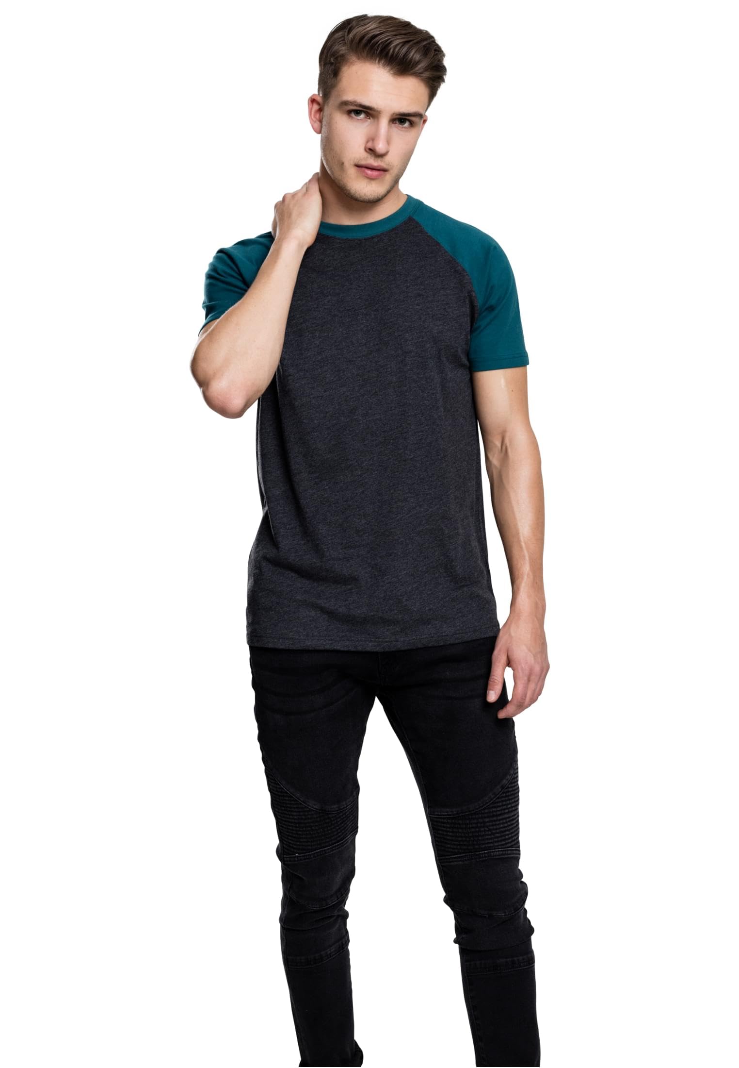 Urban Classics Men's Baseball T-Shirt, Contrast Shortsleeves T-Shirt, Sports Shi