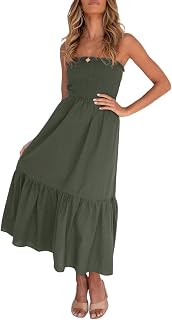 ZESICA Women's 2026 Summer Boho Strapless Maxi Dresses