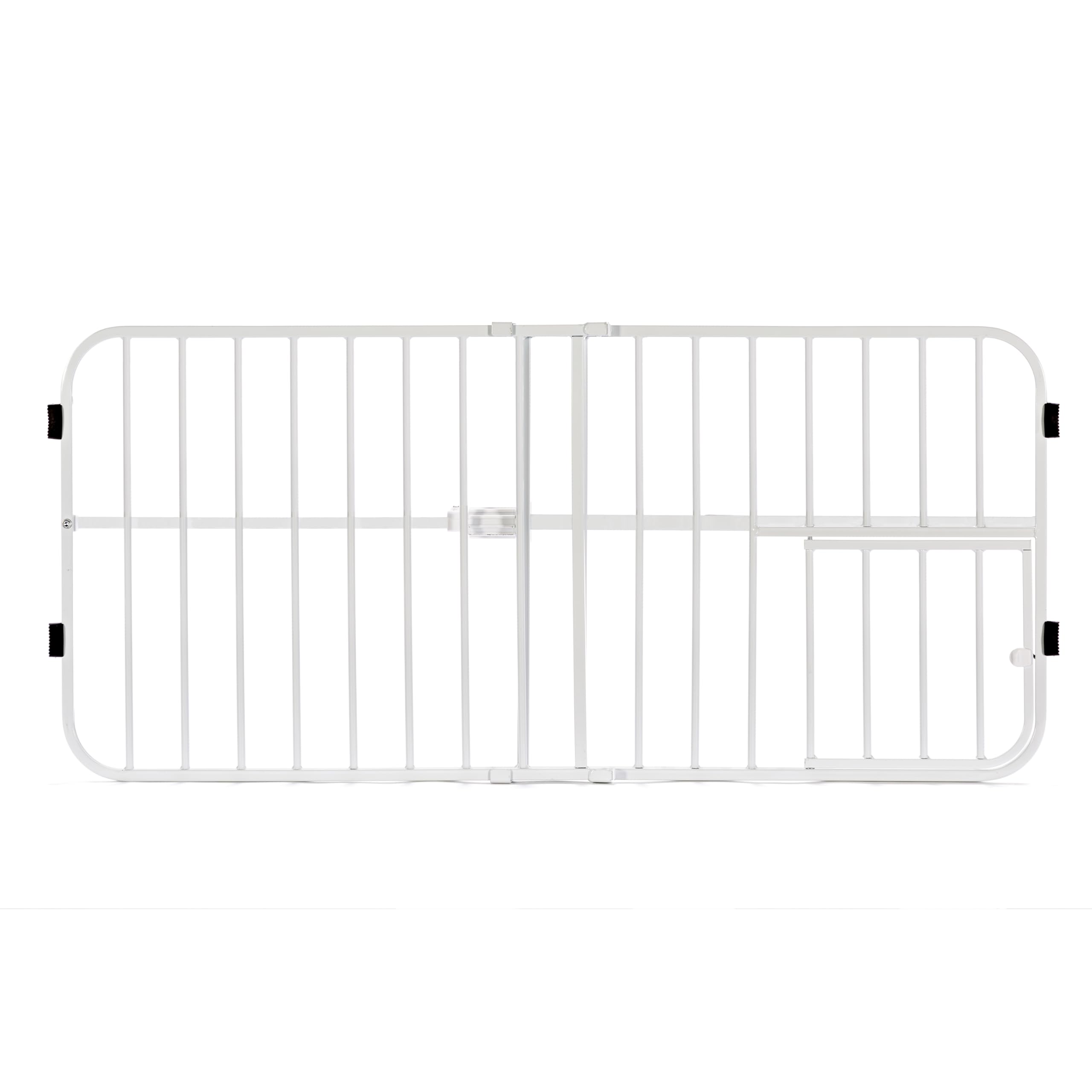 Carlson 22-38" Lil Tuffy Expandable Dog Gate with Small Pet Door, White | 18" Ta