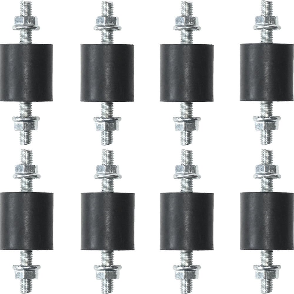 8pcs Rubber Vibration Isolator Mounts 20 x 15mm Shock Absorber with M6 x 19mm St