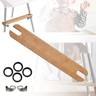 TLBB High Chair Footrest, Adjustable Height Natural Bamboo Baby Highchairs Pedal, Suitable for IKEA Antilop High Chair Footstool, 19.7*3.2IN (C01)