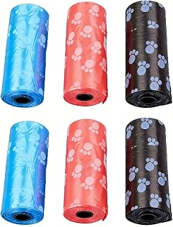 6 Pack Dog Waste Bags with Dispenser - 90 Count Durable Leak Proof for Pet Owners